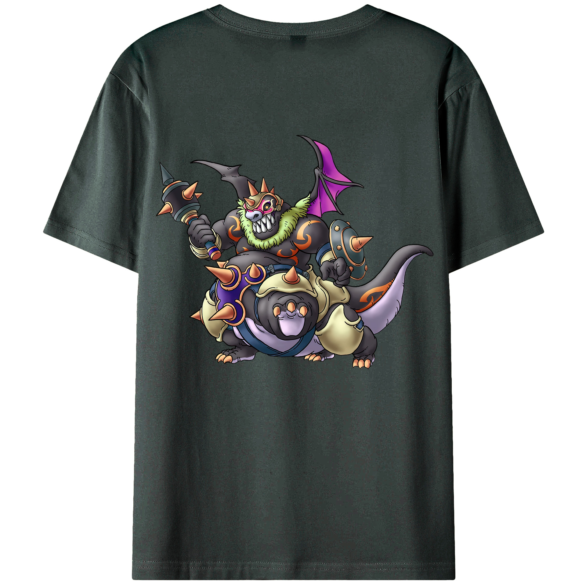 （画像用） ドラゴンクエスト Doragon Kuesuto Dragon Quest 綿100％ メンズ半袖Tシャツ（バックプリント） 通気性
